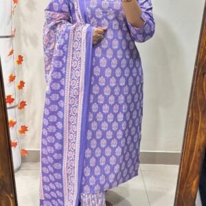 Floral Print Kurta Set, Salwar & Dupatta