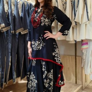 Black Dhoti Skirt Dress